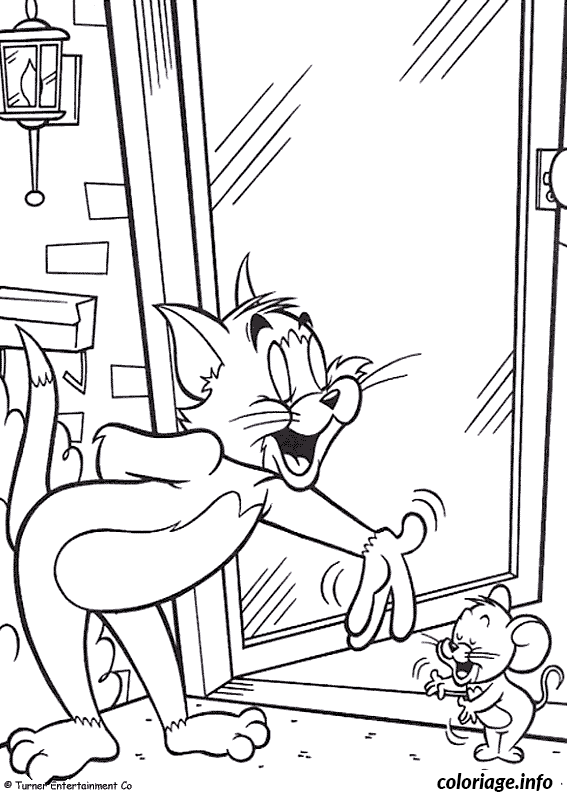 Dibujo de Tom y Jerry se hacen reverencias para colorear