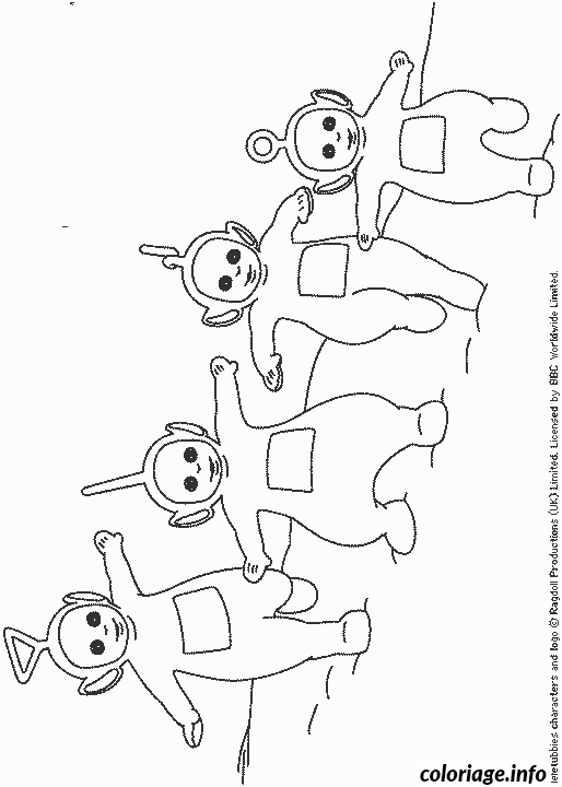 Coloriage Télétubbies en couleurs - Personnages festifs - Teletubbies à imprimer