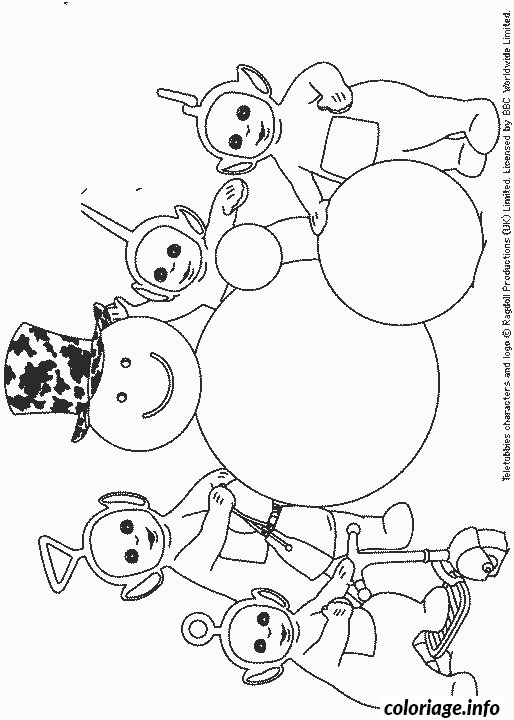 Coloriage Les Télétubbies joyeux à peindre - Teletubbies à imprimer