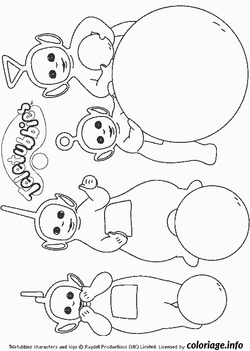 Coloriage Télétubbies à colorier : Personnages mignons - Teletubbies à imprimer