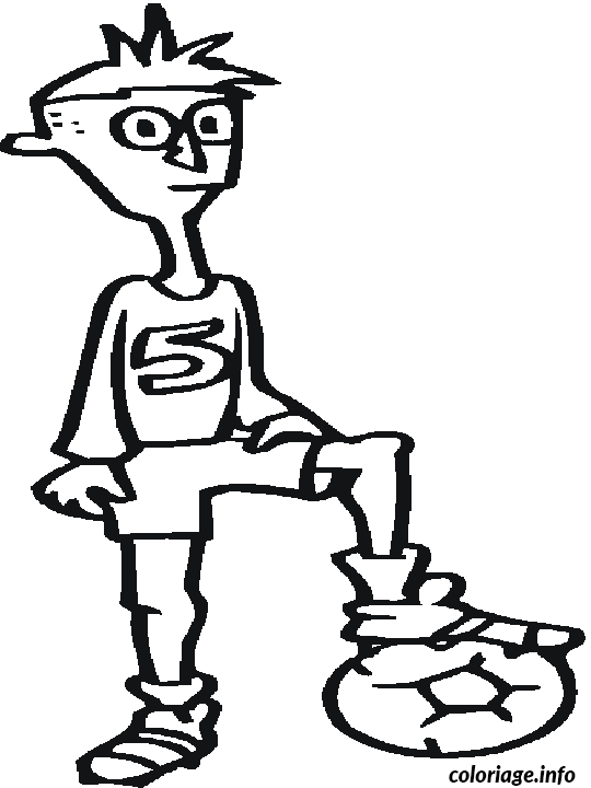 Coloriage Joueur avec son pied sur la balle - Non classé à imprimer