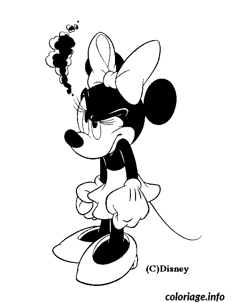 Coloriage Minnie est en colère - Minnie à imprimer