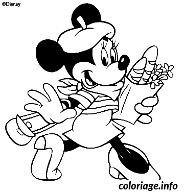 Coloriage Dessin de minnie en france - Dessin à imprimer