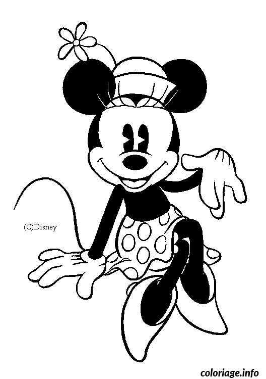 Coloriage Minnie la copine de mickey - Mickey à imprimer