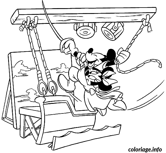 Coloriage Mickey et minniefont du cinema - Mickey à imprimer