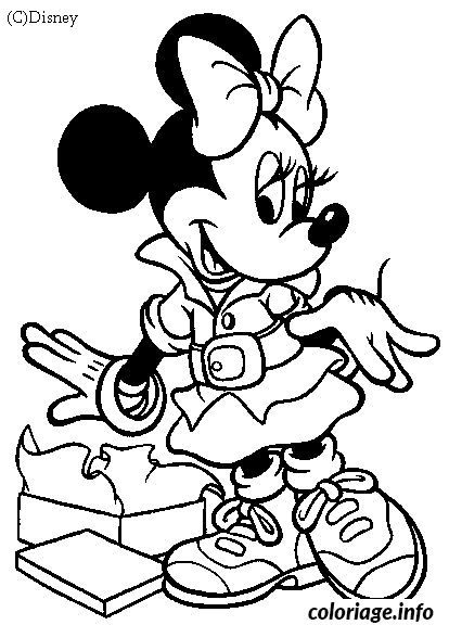 Disegno di Minnie con le sue scarpe nuove da stampare