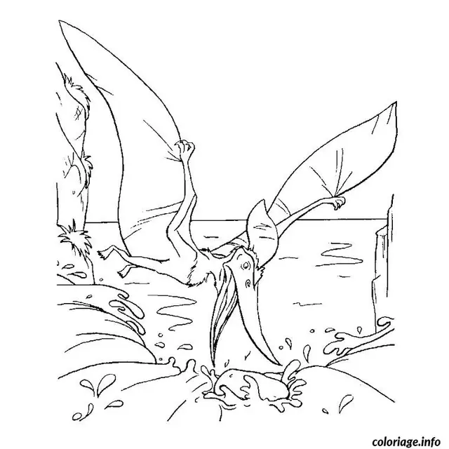 Coloriage Dinosaure volant - Dinosaure à imprimer