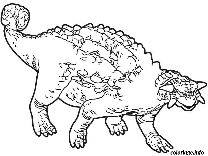 Coloriage Dessin dinosaure ankylosaure - Dinosaure à imprimer