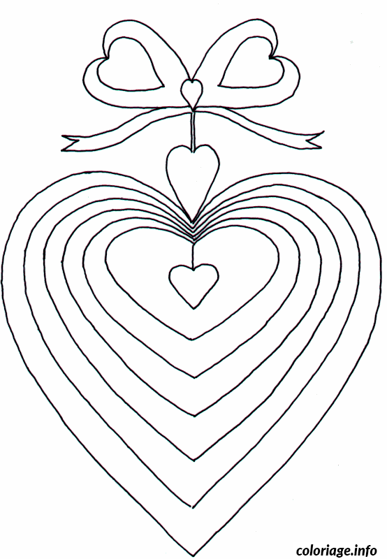 Coloriage St valentin cœurs - Coeur à imprimer
