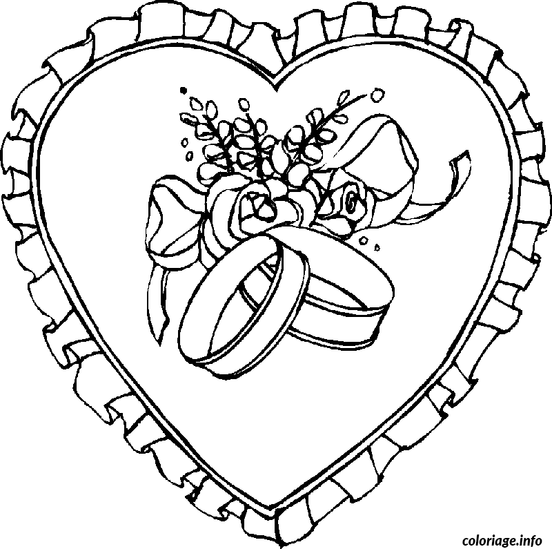 Coloriage St valentin cœur pour la st valentin - Coeur à imprimer