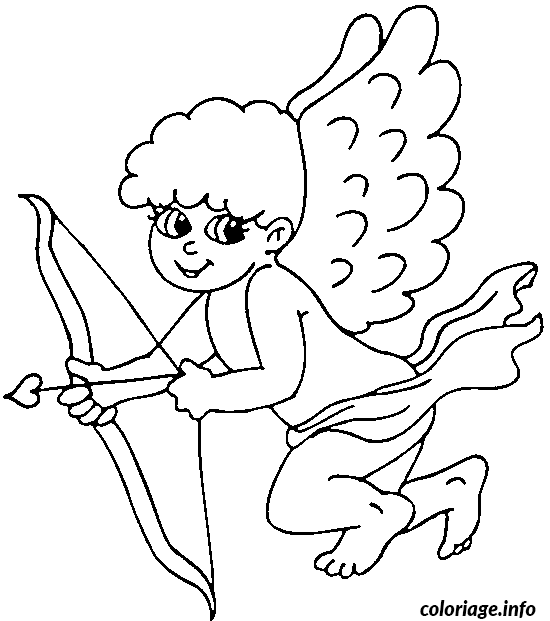 Coloriage St valentin cupidon - Cupidon à imprimer