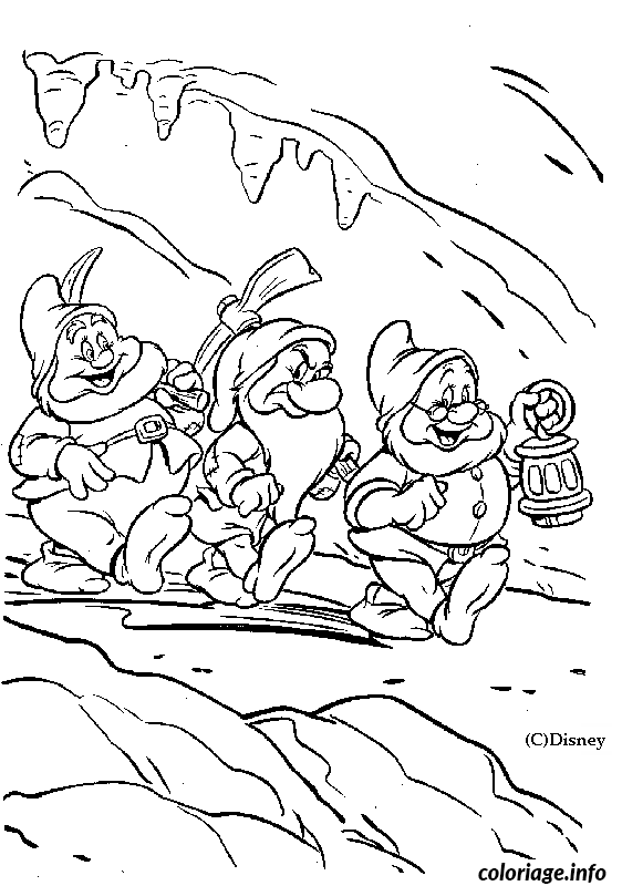 The Dwarfs Coming Home from Work coloring page to print