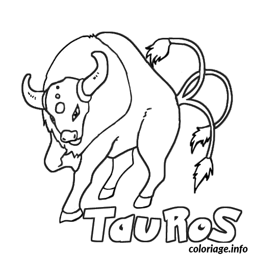 Pokémon 128 Tauros coloring page to print