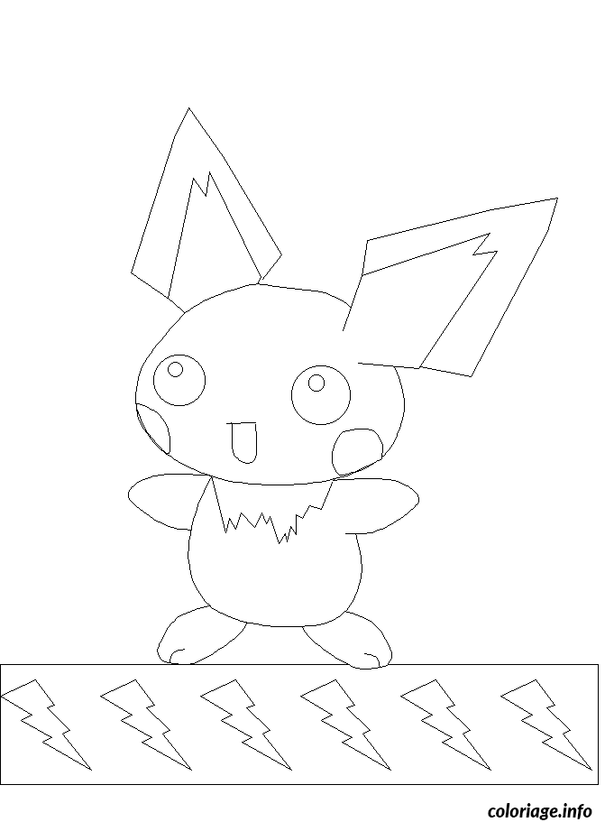 Coloriage Pokemon 172 pichu bis - Pokémon à imprimer