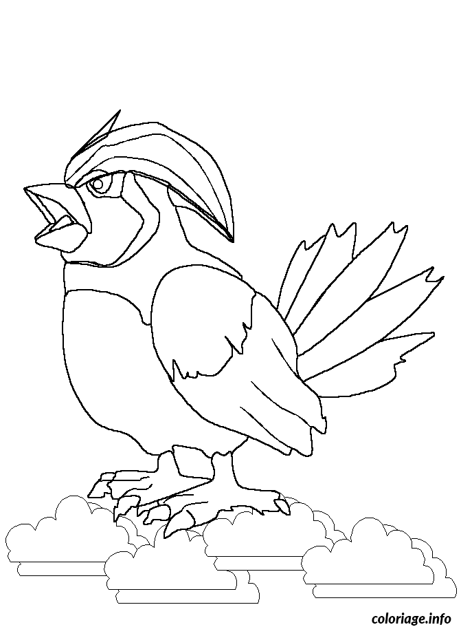Coloriage Pokemon 017 pidgeotto - Pokémon à imprimer