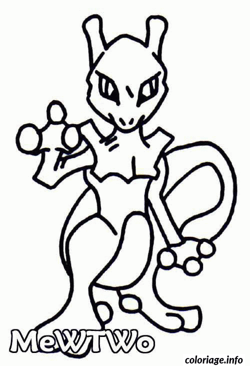 Coloriage Pokemon 150 mewtwo - Pokémon à imprimer