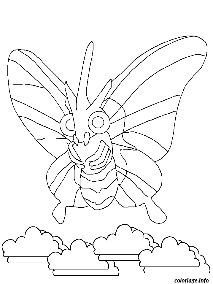 Coloriage Pokemon 049 venomoth - Pokémon à imprimer