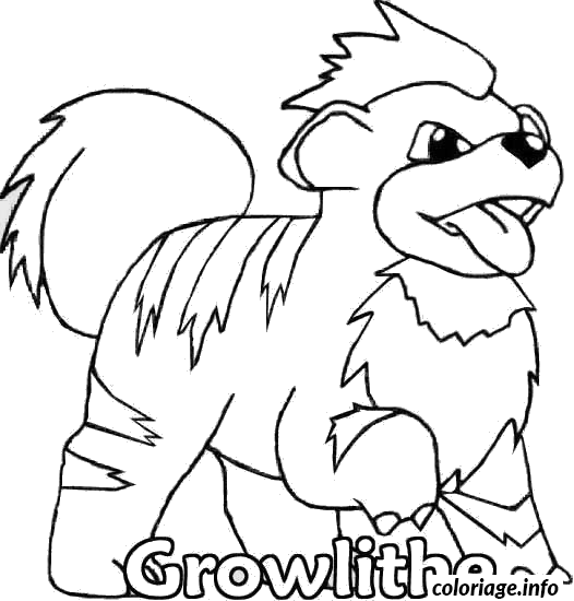 Coloriage Pokemon 058 growlithe - Pokémon à imprimer
