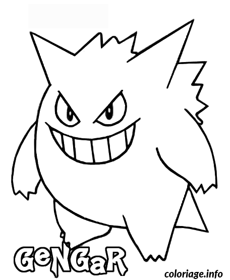 Coloriage Pokemon 094 gengar - Pokémon à imprimer