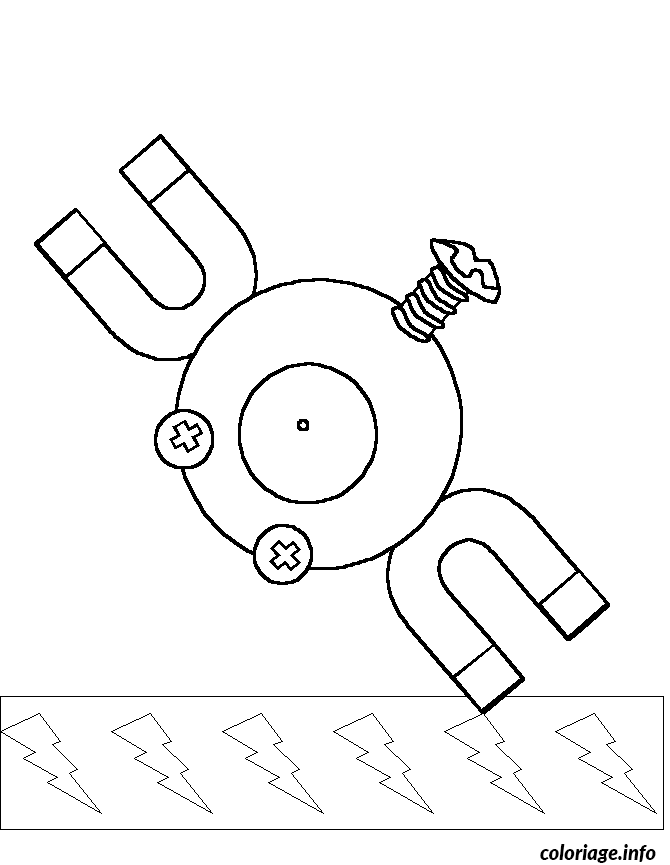 Coloriage Pokemon 081 magnemite - Pokémon à imprimer