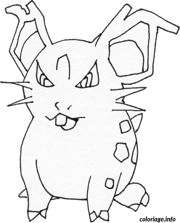 Coloriage Pokemon 029 nidoranf - Pokémon à imprimer