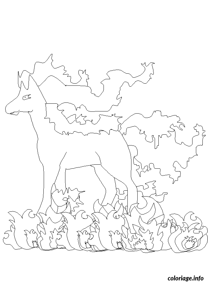Coloriage Pokemon 078 rapidash - Pokémon à imprimer