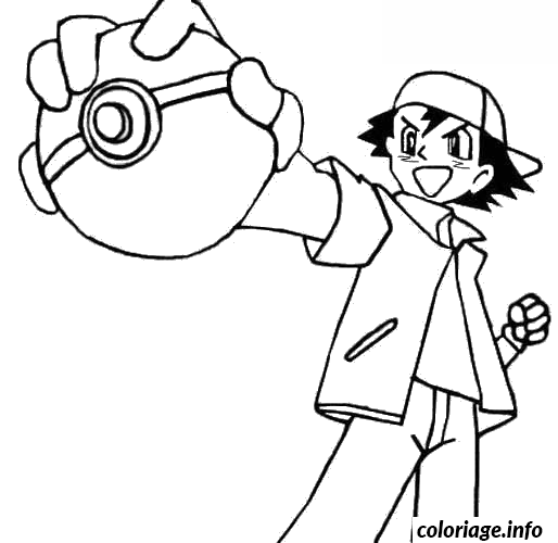 Ash from Pokémon coloring page to print