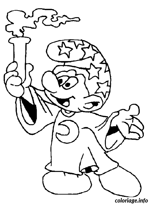 Coloriage Schtroumpf chimiste - Schtroumpf à imprimer