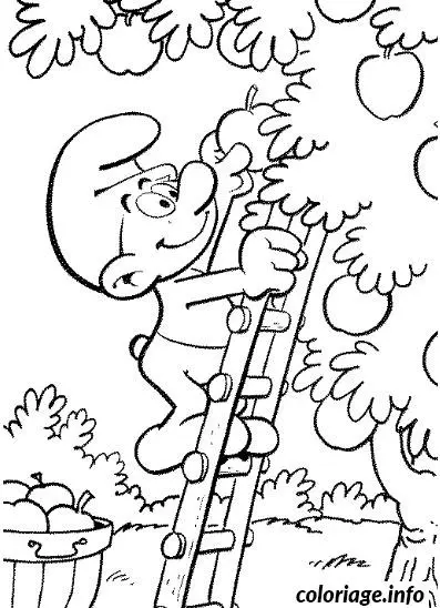 Coloriage Schtroumpf gourmand - Schtroumpf à imprimer