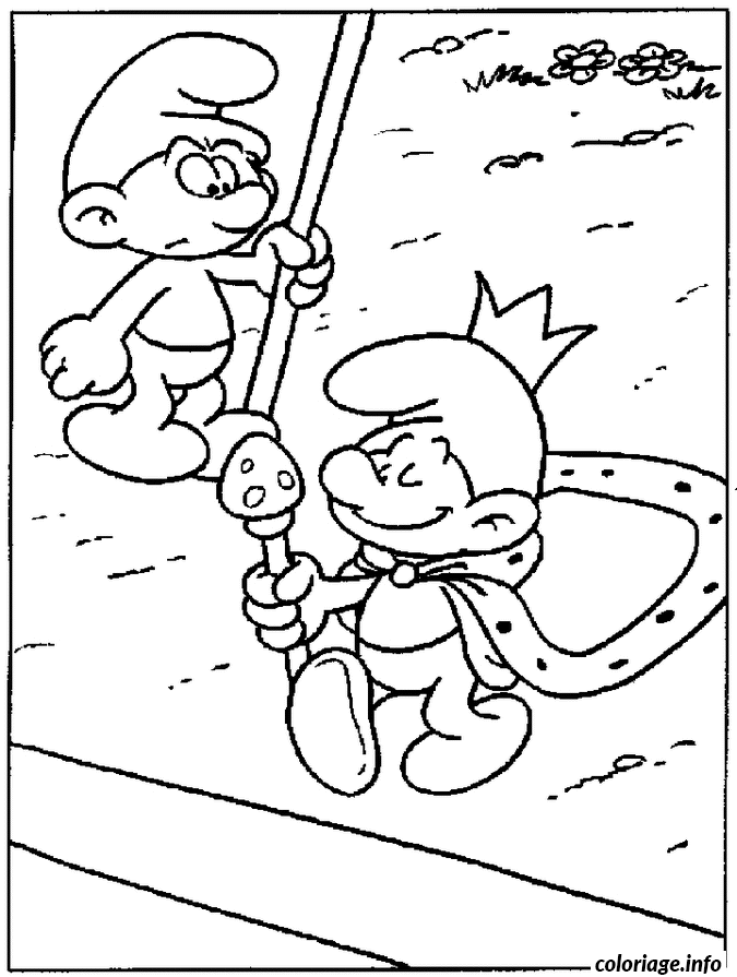 Coloriage Roi schtroumpf - Schtroumpf à imprimer