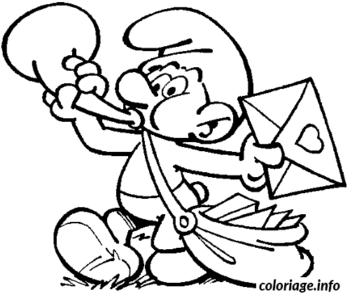 Desenho de Estrumpfo Carteiro para colorir