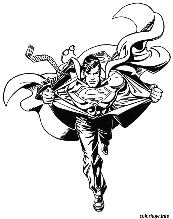 Coloriage Clark kent devient superman - Superman à imprimer