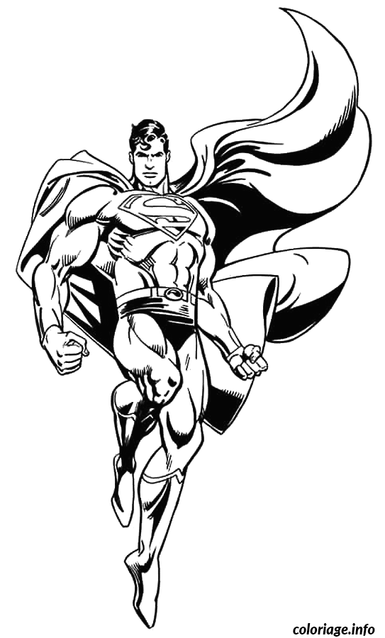 Ausmalbild Superman schwebt durch die Lüfte zum Ausdrucken