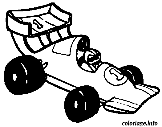 Formula 1 Race Car at Full Speed coloring page to print