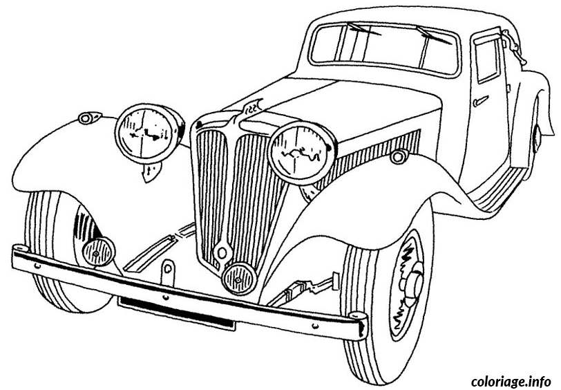 Coloriage Voiture retro - Voiture à imprimer