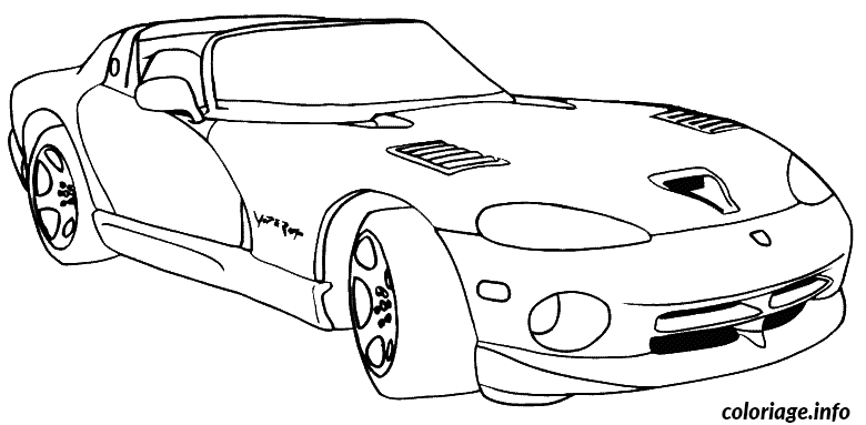 Coloriage Dodge viper - Voiture à imprimer