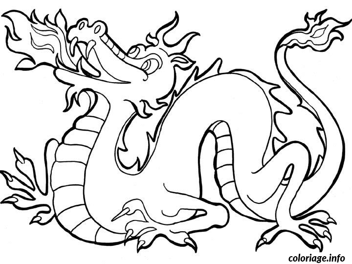 Coloriage Dessin de dragon - Dessin à imprimer