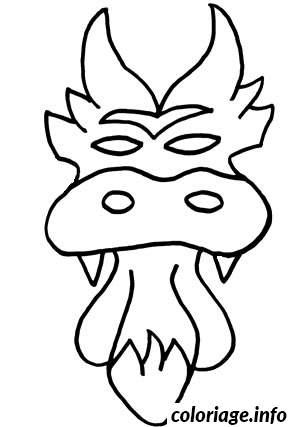 Coloriage Teste de dragon logo - Dragon à imprimer