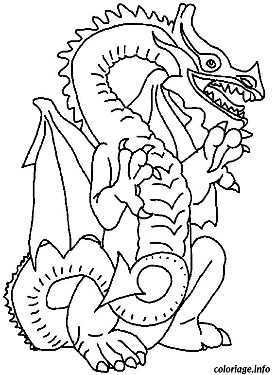 Coloriage Un dragon - Dragon à imprimer