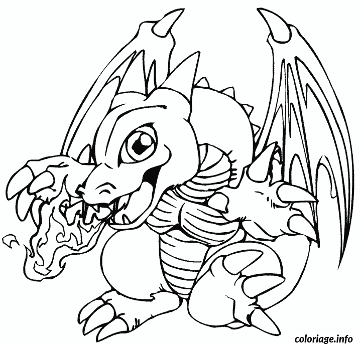 Coloriage Dracaufeu pokemon - Dracaufeu à imprimer