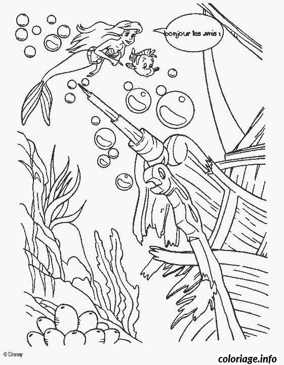 Coloriage Créature marine féerique avec queue écailleuse - Sirène à imprimer