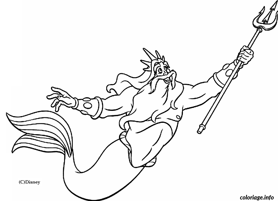 Coloriage Ondine Gracieuse des Fonds Marins - Sirène à imprimer