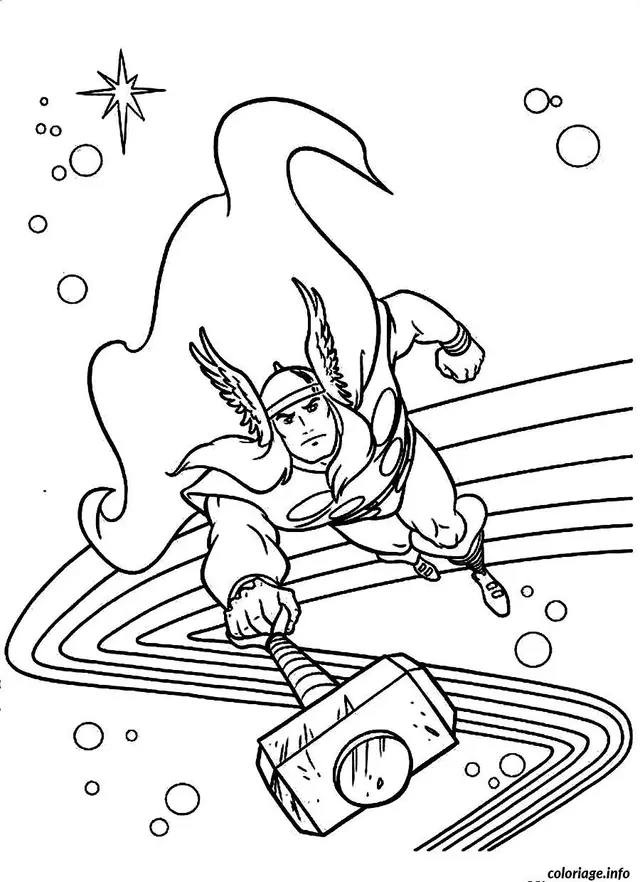 Coloriage Avengers thor - Avengers à imprimer