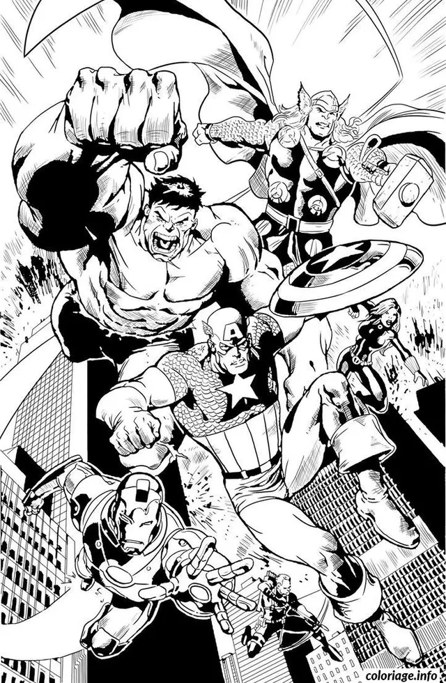 Coloriage Avengers world - Avengers à imprimer