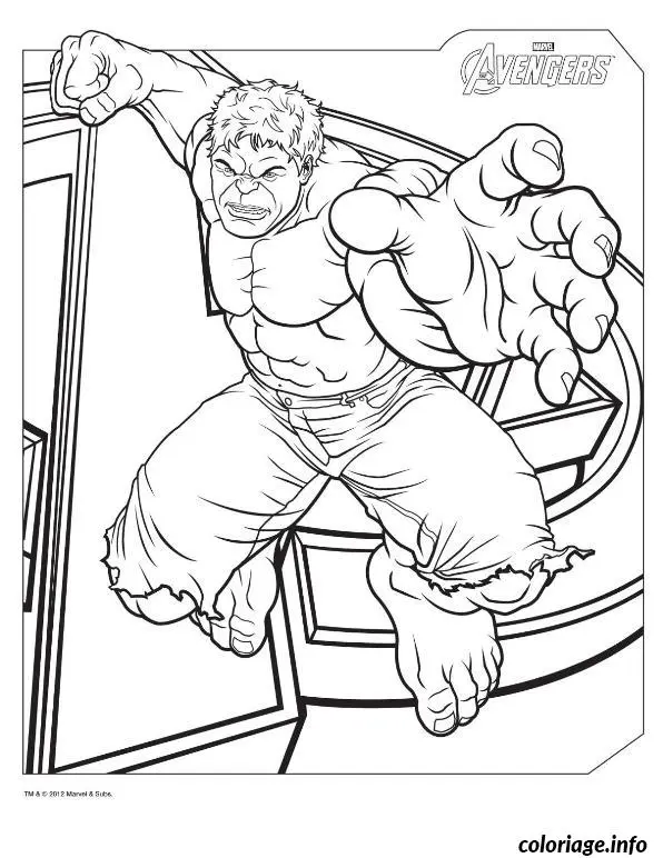 Disegno di Hulk – Personaggio Marvel da stampare