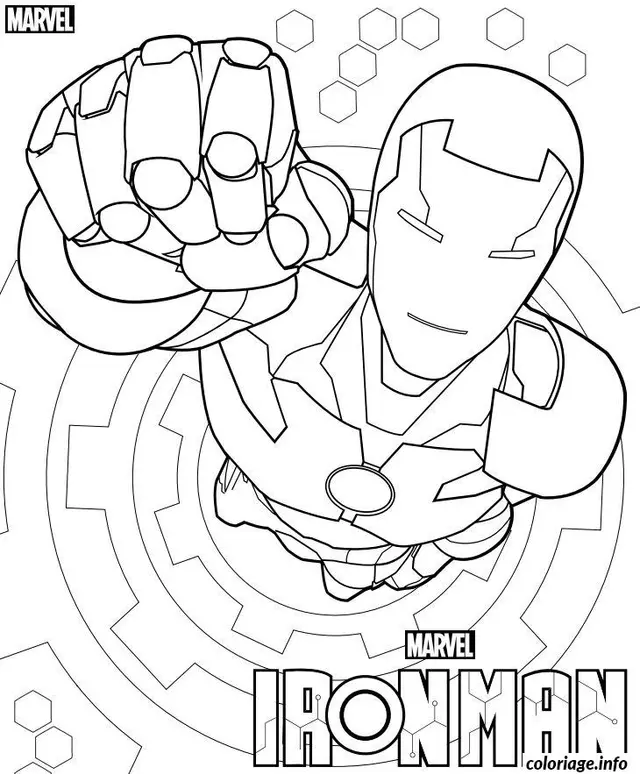 Coloriage Iron Man - Super-héros Marvel - Avengers à imprimer