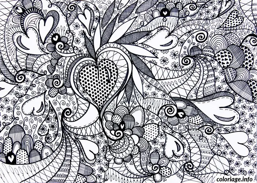 Disegno di Cuore di San Valentino per adulti – difficile da stampare