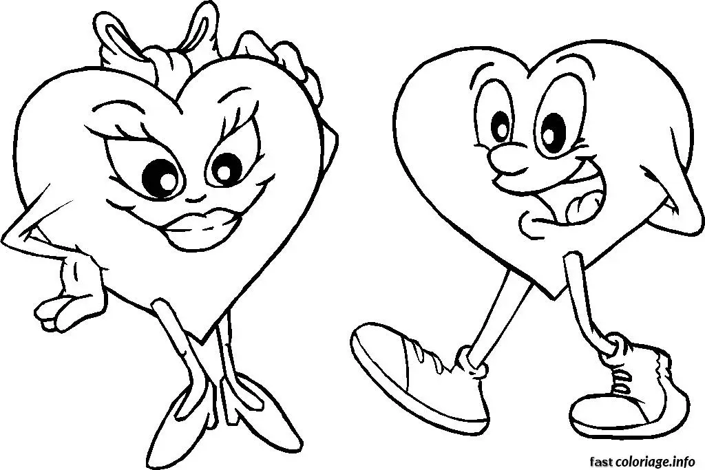 Coloriage Scène romantique à colorier - Thème amour - Dessin à imprimer