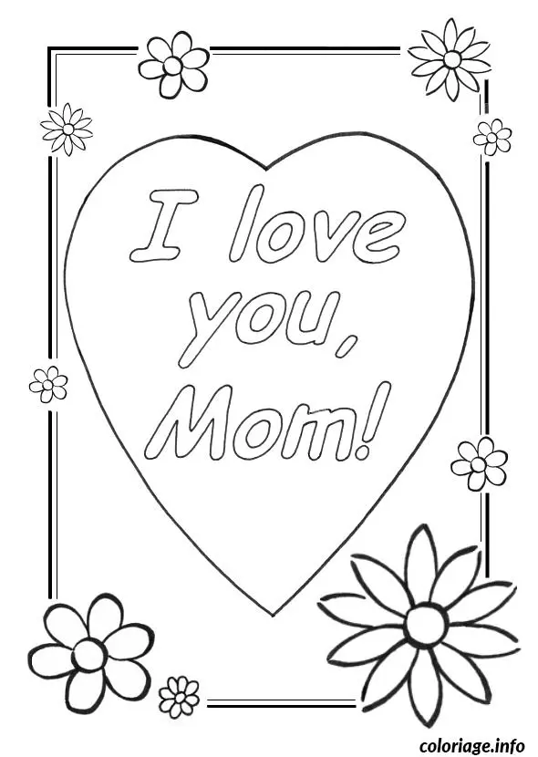 Coloriage Motif affection - Scène tendre gratuite - Dessin à imprimer