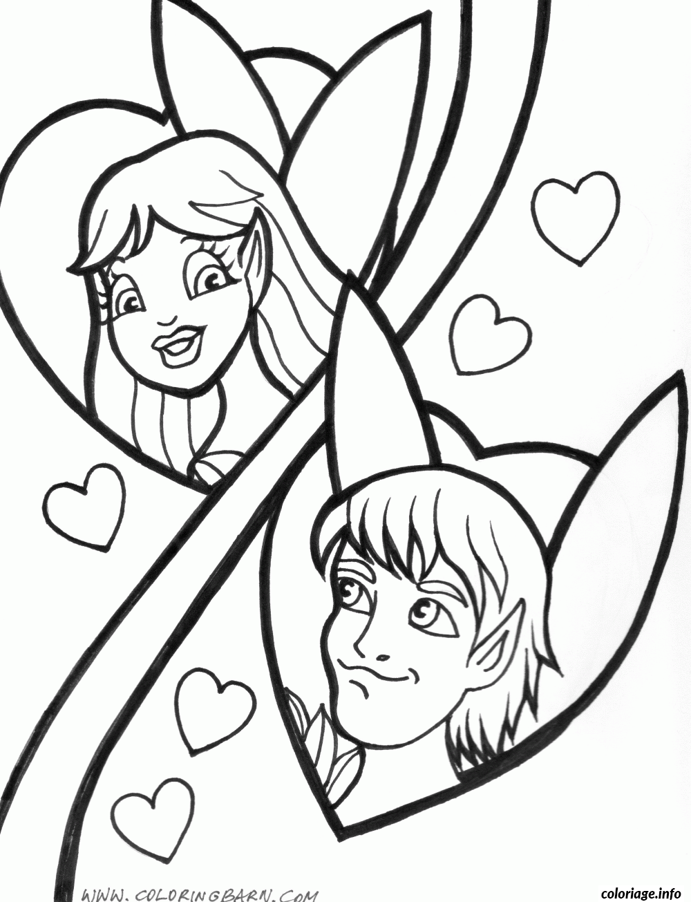 Coloriage Illustration d'amour tendre à peindre - Dessin à imprimer